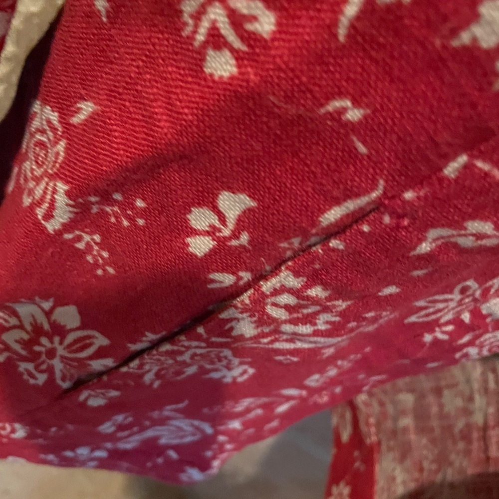 NWOT Coldwater Creek Linen Red White floral Jacket Pockets business Casual XL - Picture 9 of 10